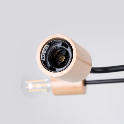 Aufbauleuchte TIMBO 6xE27/15W/230V schwarz/beige/Buche