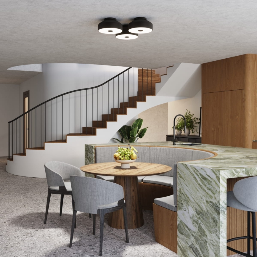 Deckenleuchte OMIQ 4x E27/15W/230V Ø 30 cm, schwarz