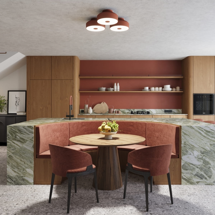 Deckenleuchte OMIQ 4xE27/15W/230V Ø 30 cm rot