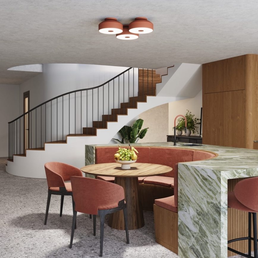 Deckenleuchte OMIQ 4xE27/15W/230V Ø 30 cm rot