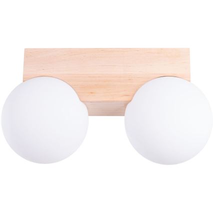 Deckenleuchte BULBO 2xG9/8W/230V Buche/weiß