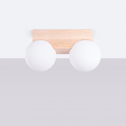 Deckenleuchte BULBO 2xG9/8W/230V Buche/weiß