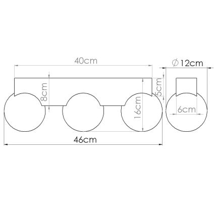 Deckenleuchte BULBO 3xG9/8W/230V Buche/weiß