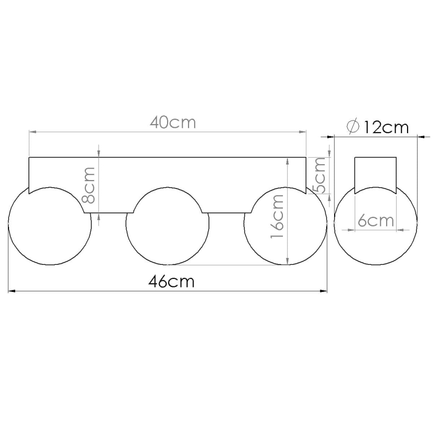 Deckenleuchte BULBO 3xG9/8W/230V Buche/weiß