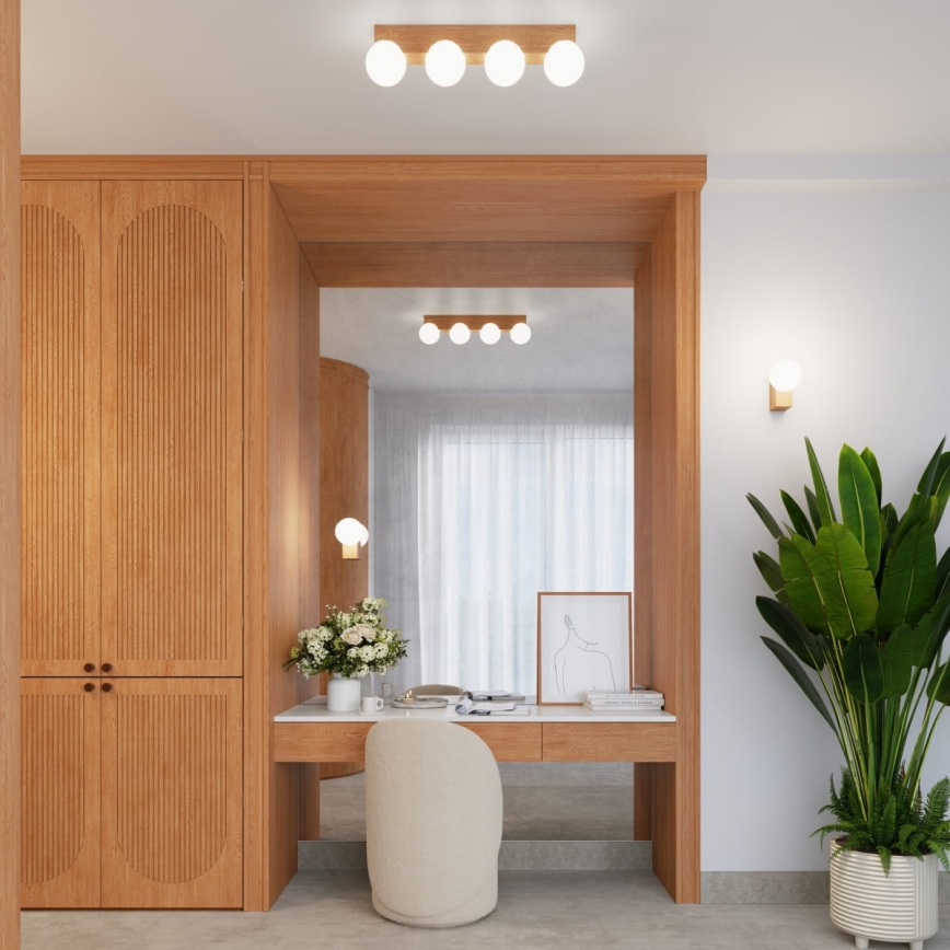 Deckenleuchte BULBO 4xG9/8W/230V Buche/weiß