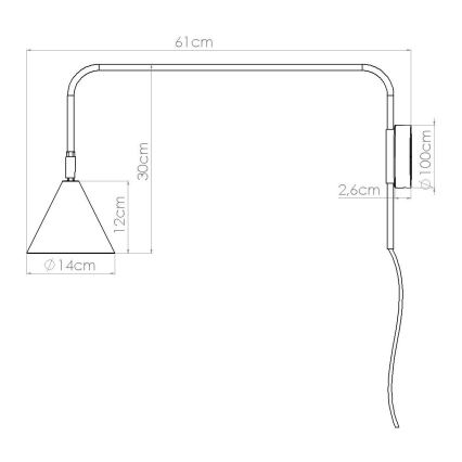 Wandleuchte NOX 1xE14/10W/230V schwarz