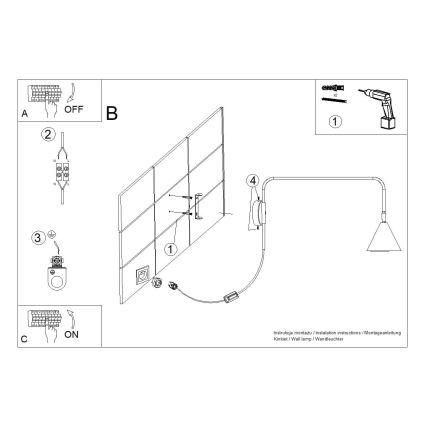 Wandleuchte NOX 1xE14/10W/230V schwarz