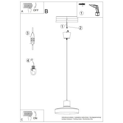 Hängeleuchte BILO 1xE27/15W/230V d 35 cm schwarz