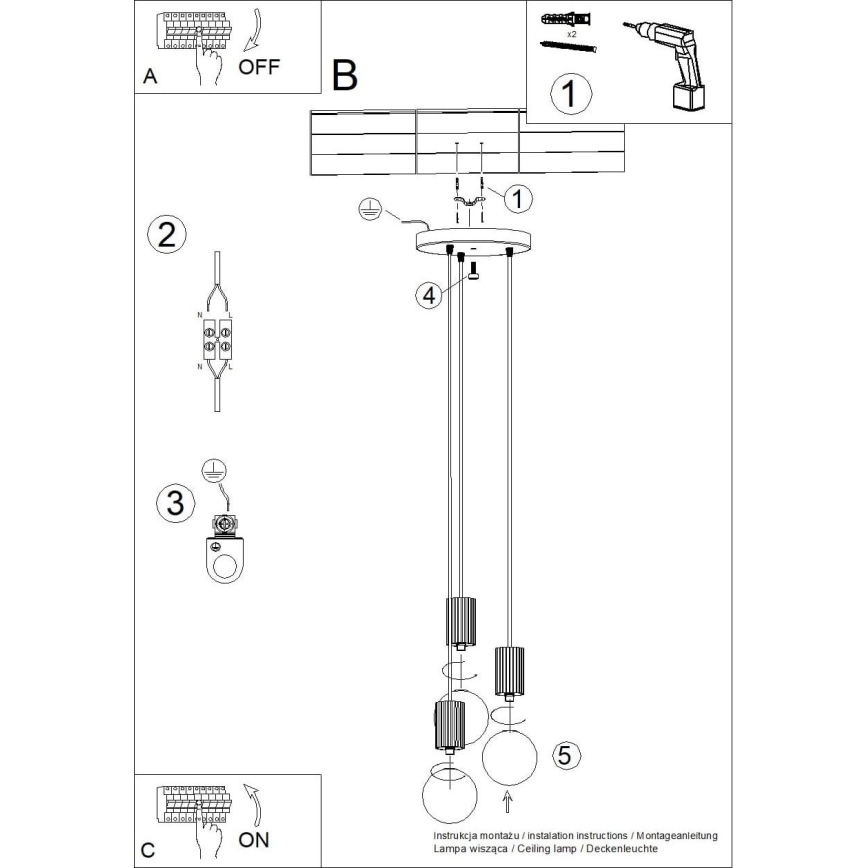 Hängeleuchte HALO 3xG9/8W/230V d 25 cm weiß