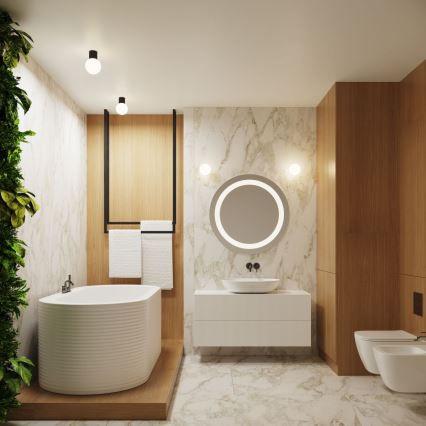 Badezimmer-Wandleuchte HALO 1xG9/8W/230V d 12 cm IP44 schwarz