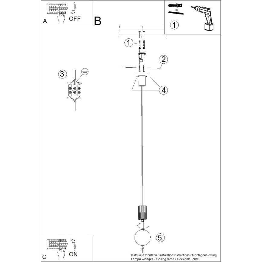 Hängeleuchte HALO 1xG9/8W/230V d 12 cm schwarz