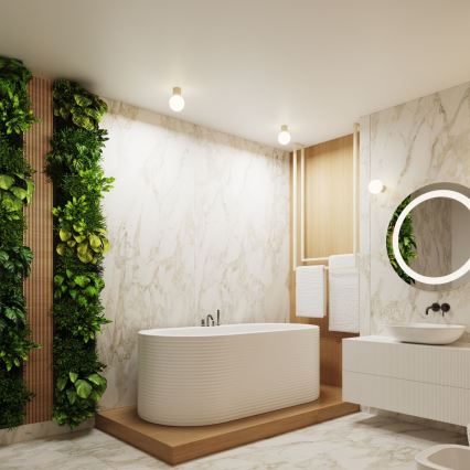 Badezimmer-Wandleuchte HALO 1xG9/8W/230V d 12 cm IP44 cremefarben