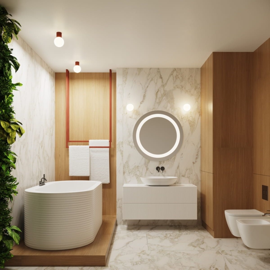 Deckenleuchte für Badezimmer HALO 1xG9/8W/230V d 12 cm IP44 orange