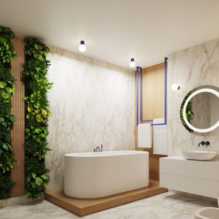 Deckenleuchte für Badezimmer HALO 1xG9/8W/230V d 12 cm IP44 blau