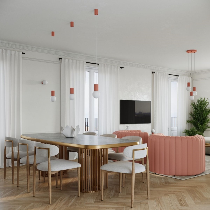 Hängeleuchte HALO 1xG9/8W/230V d 12 cm rosa