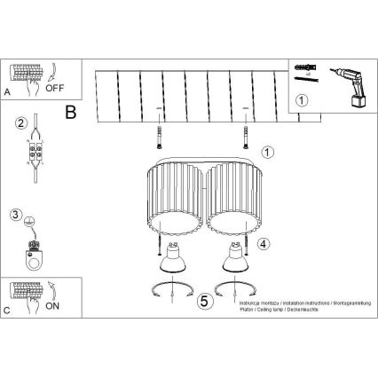 Deckenspot AURA 2xGU10/10W/230V cremefarben