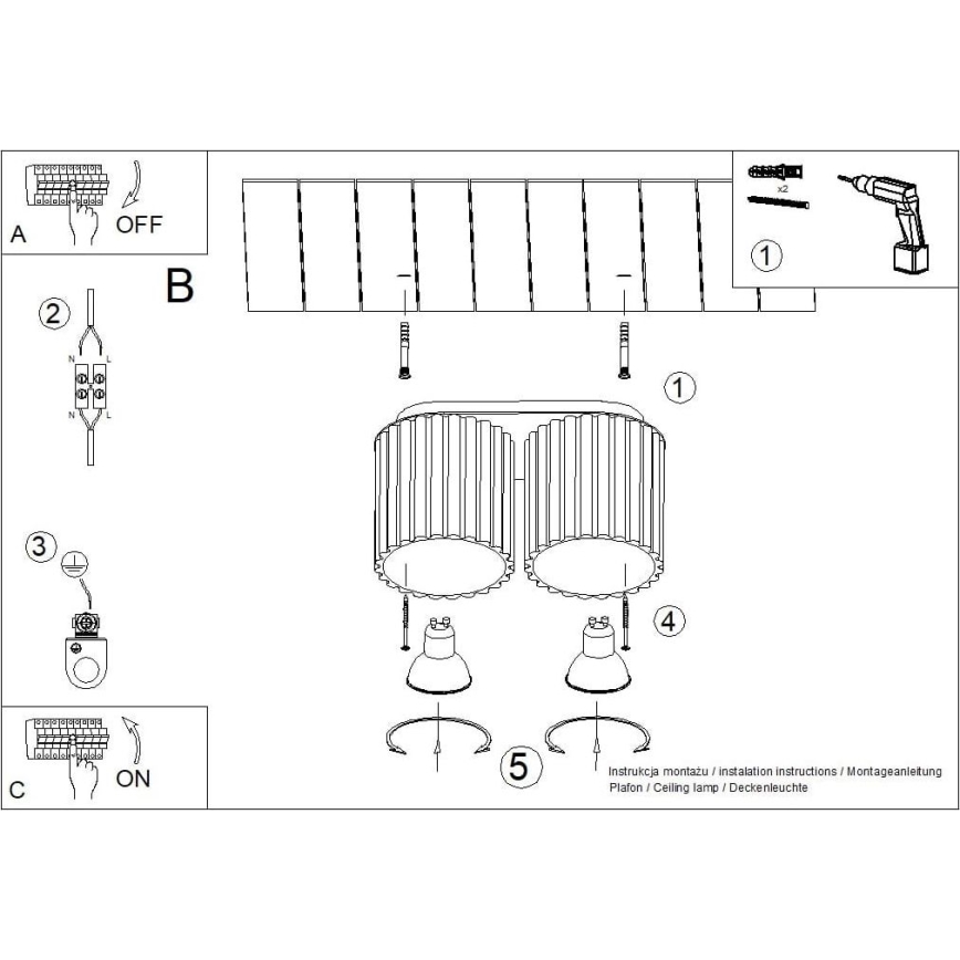 Deckenspot AURA 2xGU10/10W/230V cremefarben