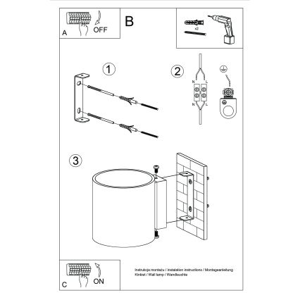 Wand-Spotleuchte ORBIS 1xG9/8W/230V Beton/Grün