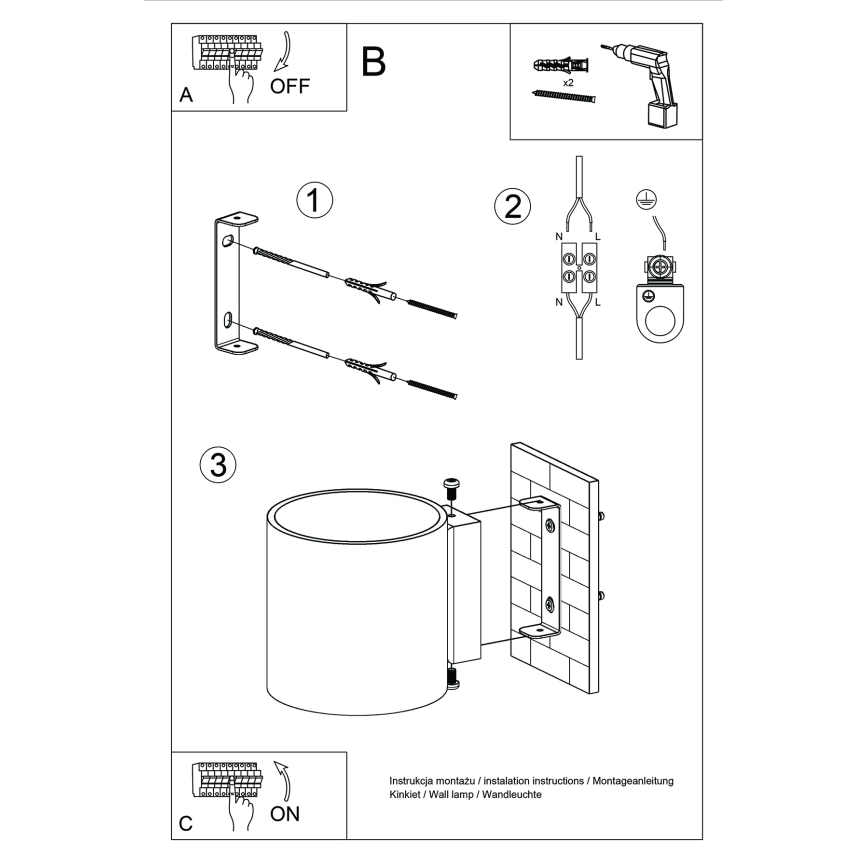 Wand-Spotleuchte ORBIS 1xG9/8W/230V Beton/Grün