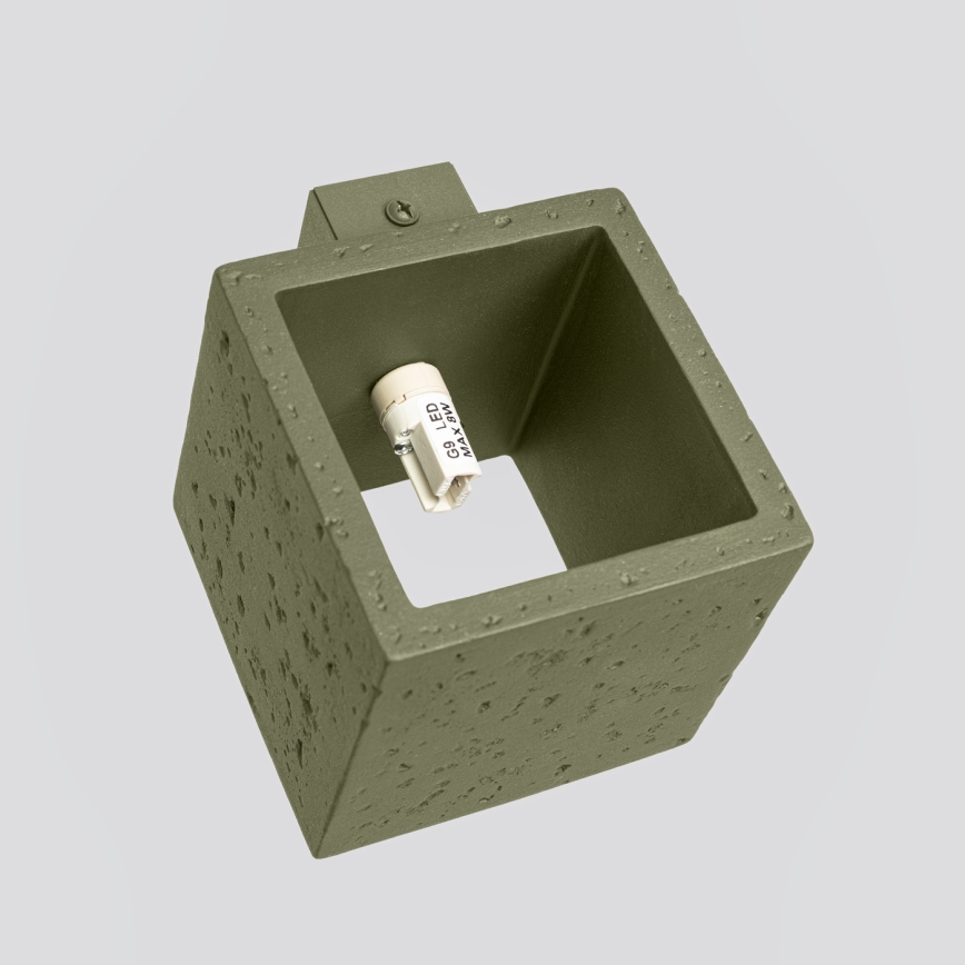 Wandspot QUAD 1xG9/8W/230V Beton/Grün