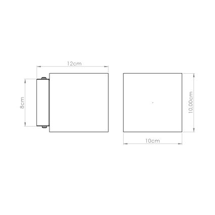 Wandspot QUAD 1xG9/8W/230V Beton/Grün