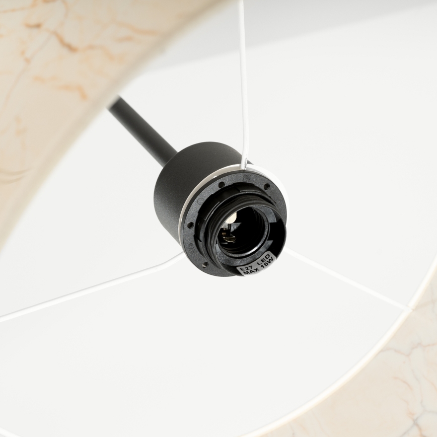 Hängeleuchte mit Kabel NEVIA 1xE27/15W/230V Ø 40 cm beige/Marmoroptik