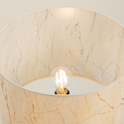 Stehleuchte NEVIA 1xE27/15W/230V beige/Marmor-Dekor