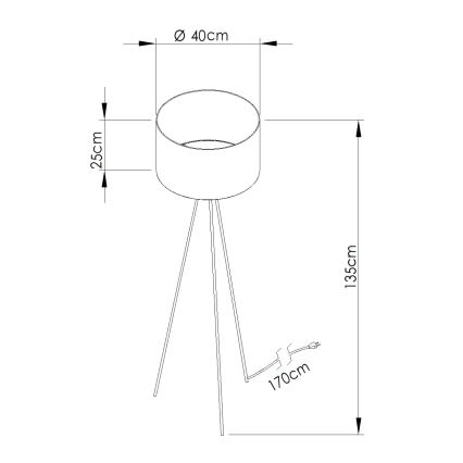Stehleuchte NEVIA 1xE27/15W/230V blau