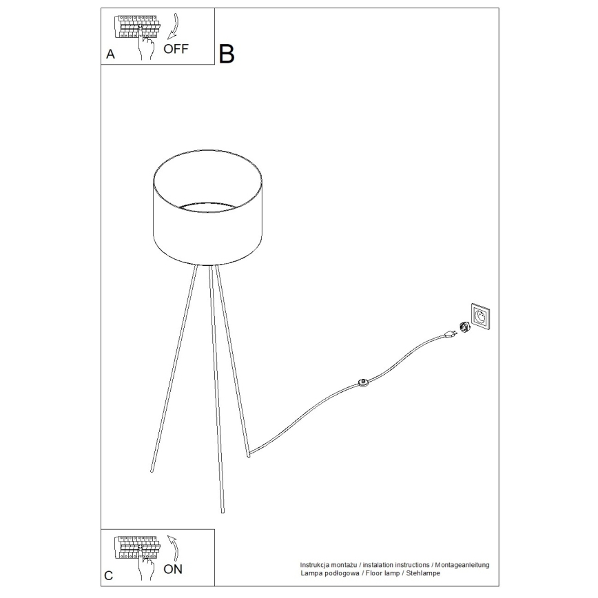 Stehleuchte NEVIA 1xE27/15W/230V blau