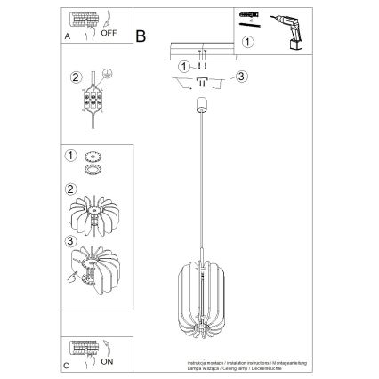 Pendelleuchte MULA 1xE27/15W/230V Ø 27 cm creme