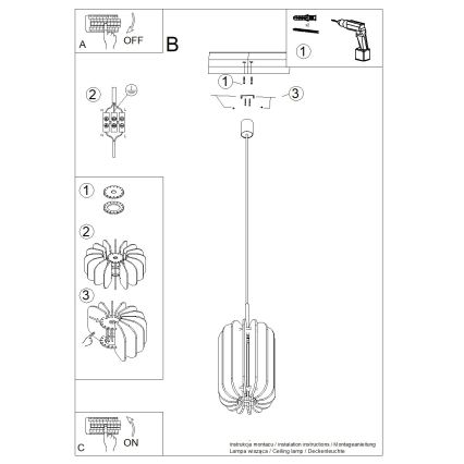 Pendelleuchte an Kabel MULA 1xE27/15W/230V Ø 27 cm gelb