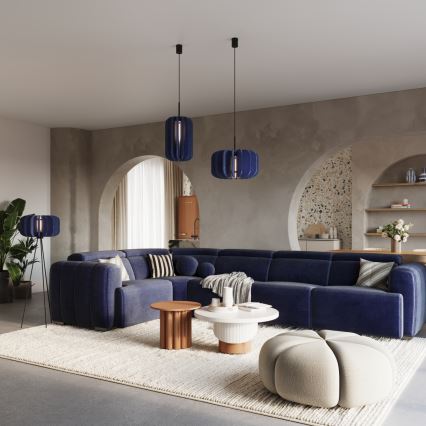 Pendelleuchte mit Kabel MULA 1xE27/15W/230V Ø 45 cm blau