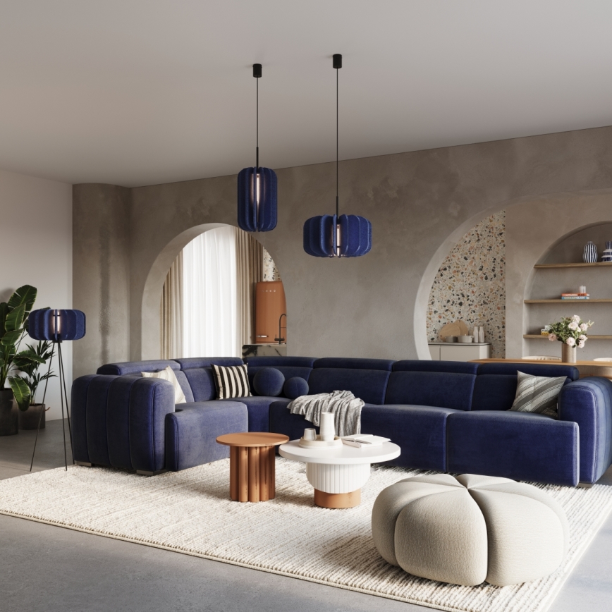 Pendelleuchte mit Kabel MULA 1xE27/15W/230V Ø 45 cm blau