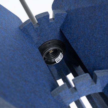 Pendelleuchte mit Kabel MULA 1xE27/15W/230V Ø 45 cm blau