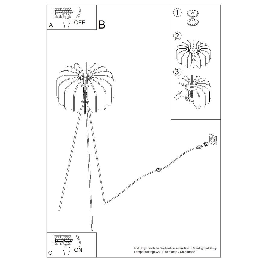 Stehleuchte MULA 1xE27/15W/230V cremefarben