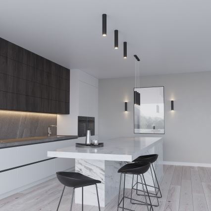 Hängeleuchte mit Seilaufhängung LAGOS 2xGU10/10W/230V schwarz