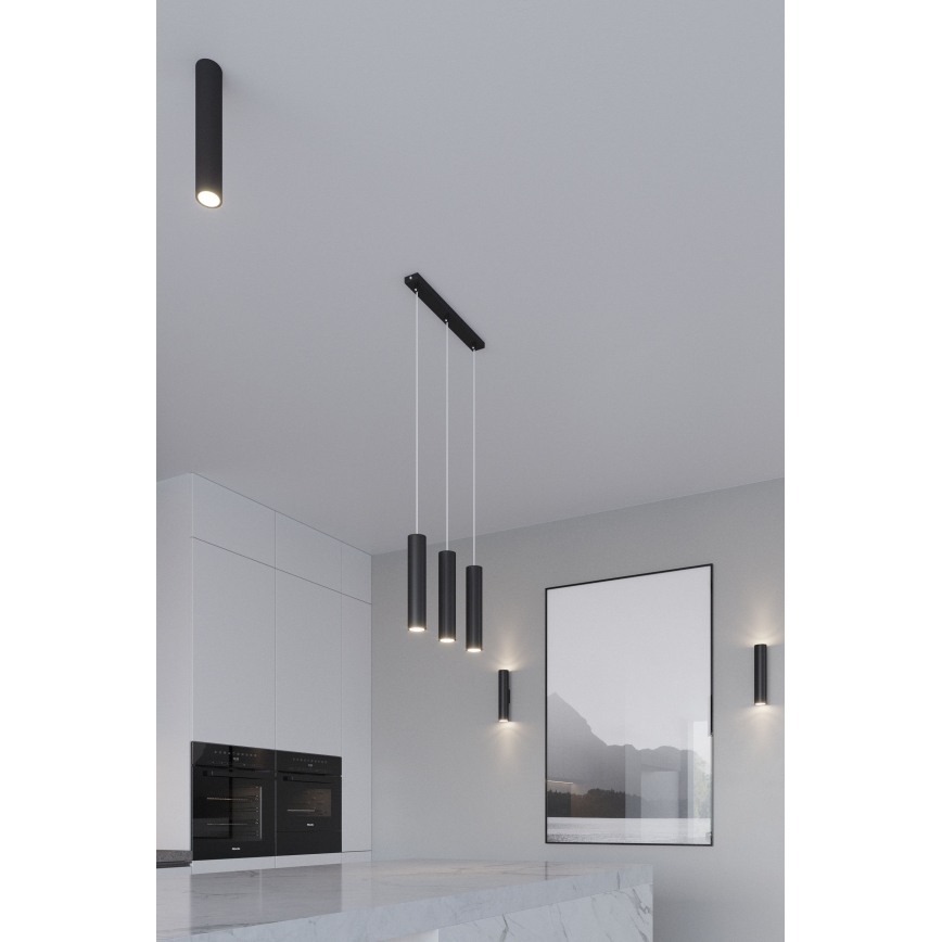 Hängeleuchte mit Seilaufhängung LAGOS 2xGU10/10W/230V schwarz