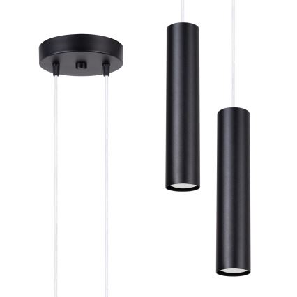 Hängeleuchte mit Seilaufhängung LAGOS 2xGU10/10W/230V schwarz