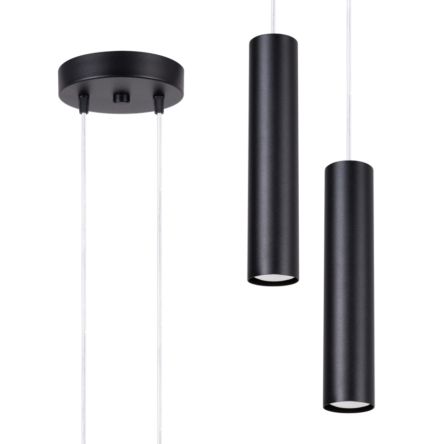 Hängeleuchte mit Seilaufhängung LAGOS 2xGU10/10W/230V schwarz
