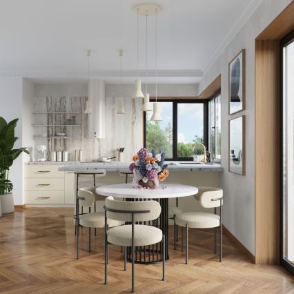 Pendelleuchte an Kabel ESTRIA 3xE14/10W/230V Ø 30 cm cremefarben