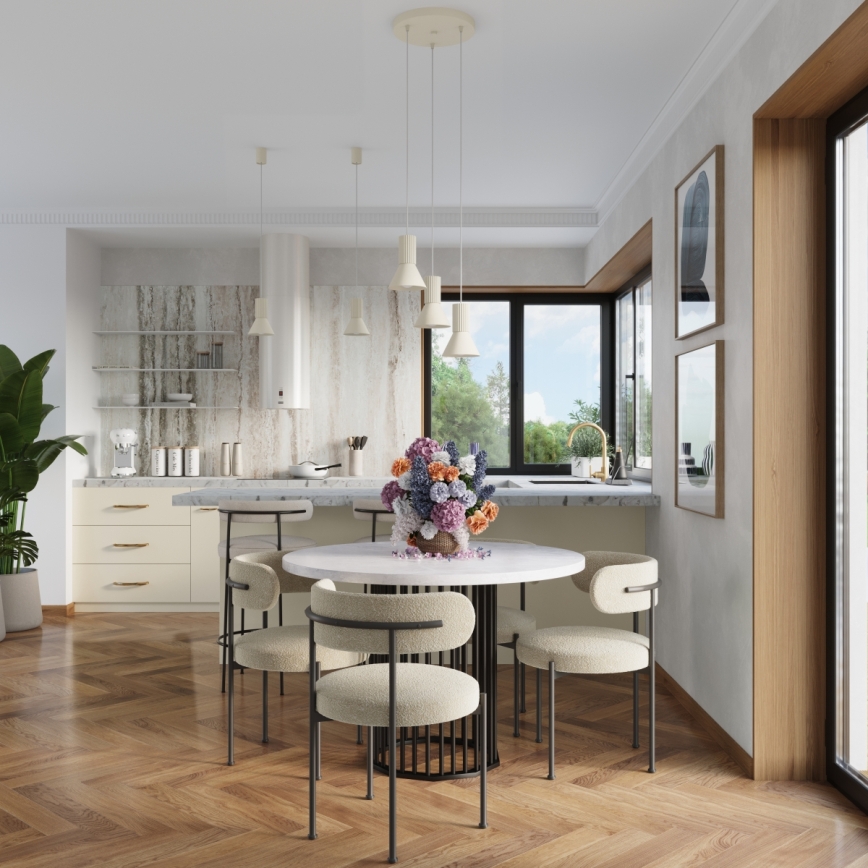 Pendelleuchte an Kabel ESTRIA 3xE14/10W/230V Ø 30 cm cremefarben