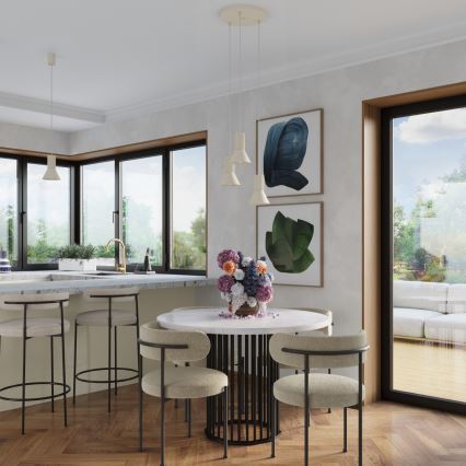 Pendelleuchte an Kabel ESTRIA 3xE14/10W/230V Ø 30 cm cremefarben