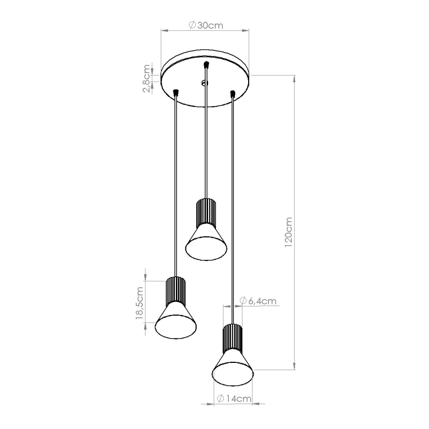 Pendelleuchte an Kabel ESTRIA 3xE14/10W/230V Ø 30 cm cremefarben