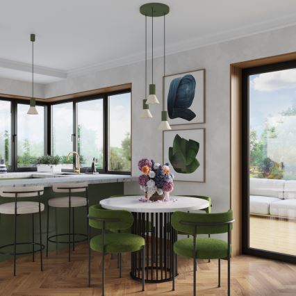 Pendelleuchte an Kabel ESTRIA 3xE14/10W/230V Ø 30 cm grün