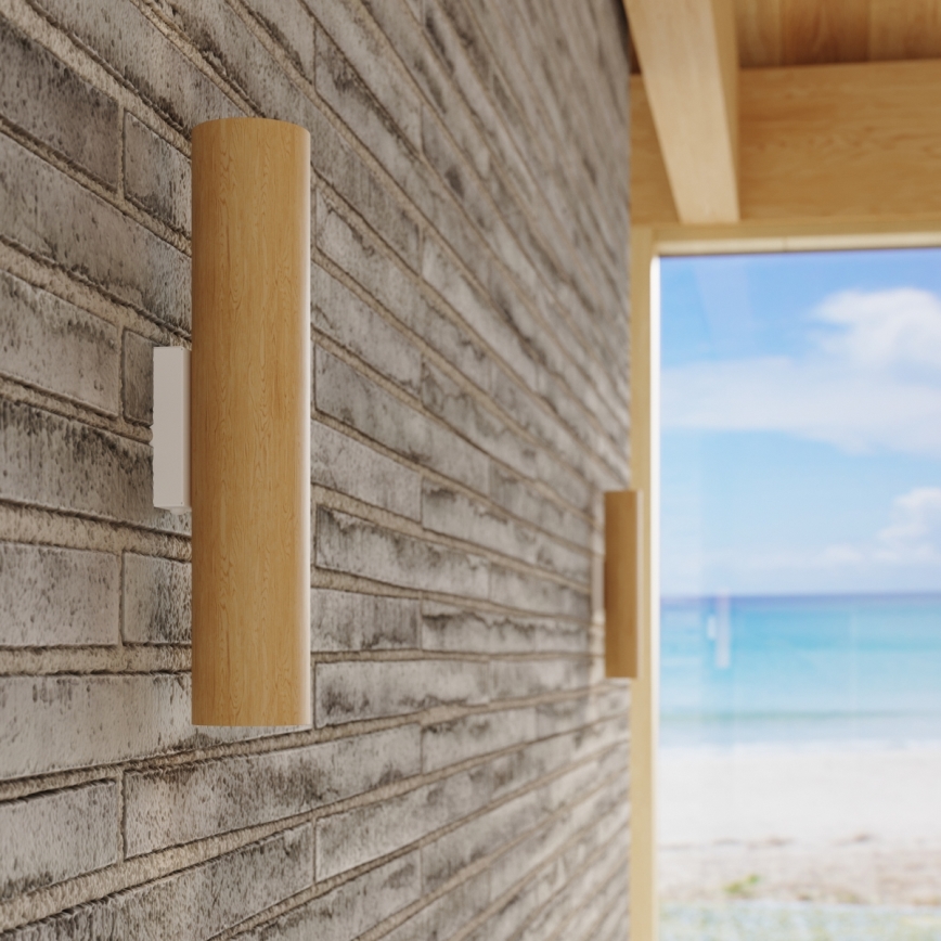 Wandleuchte LINO 2xGU10/10W/230V Buche