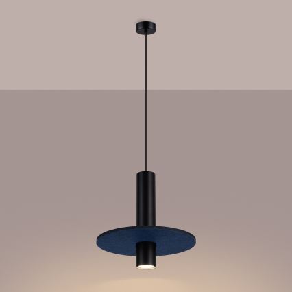 Hängeleuchte PELTA mit Kabel 1xGU10/10W/230V schwarz/blau