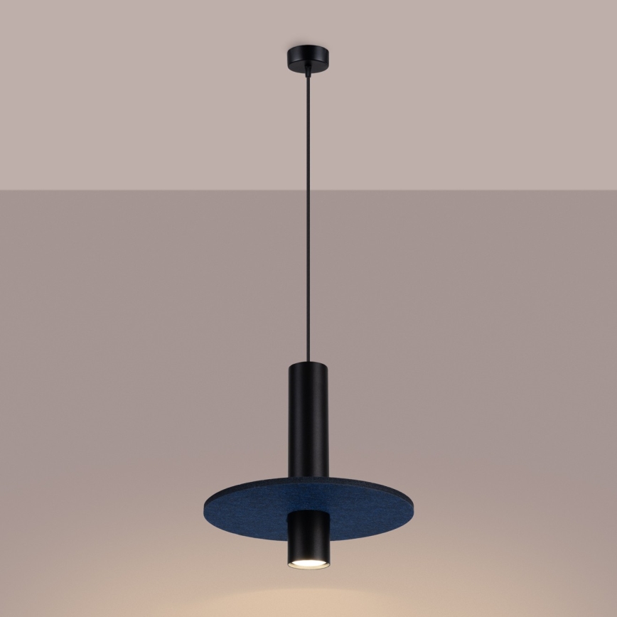 Hängeleuchte PELTA mit Kabel 1xGU10/10W/230V schwarz/blau