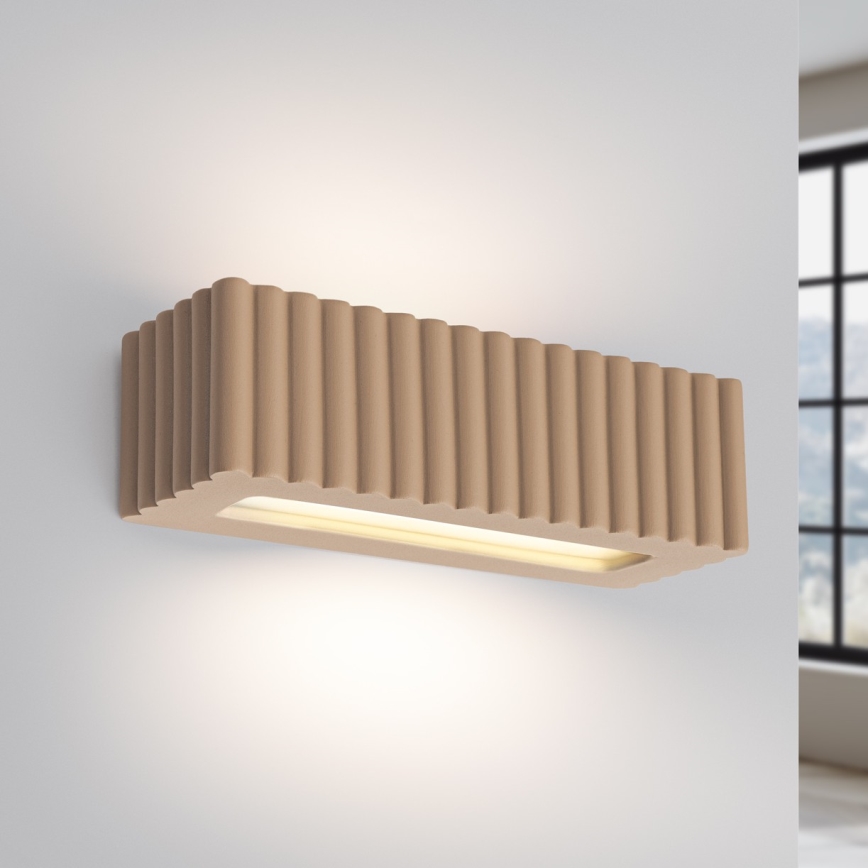 Wandleuchte RIGATA 1xE27/15W/230V Keramik/Taupe