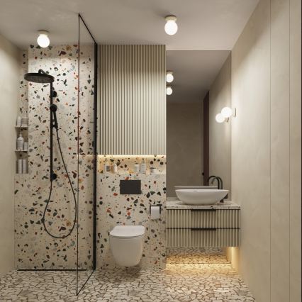 Badezimmer-Wandleuchte ZORI 1xG9/8W/230V IP44 beige