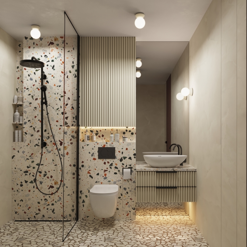 Badezimmer-Wandleuchte ZORI 1xG9/8W/230V IP44 beige